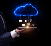 Cloud-based infrastructure illustration